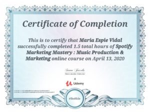 Udemy Spotify Marketing Certification