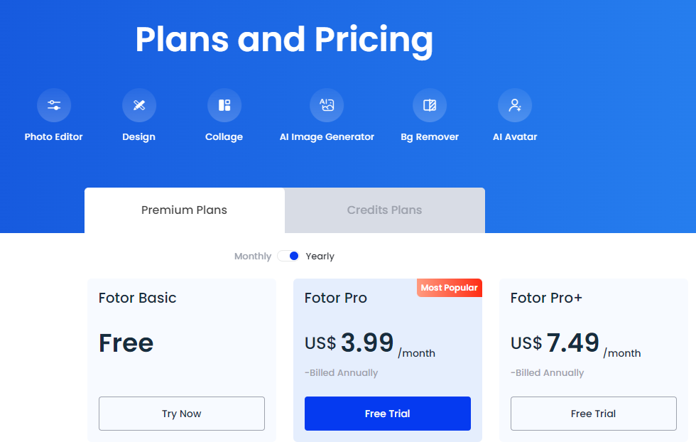 fotor pricing