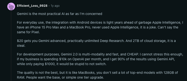 reddit - gemini