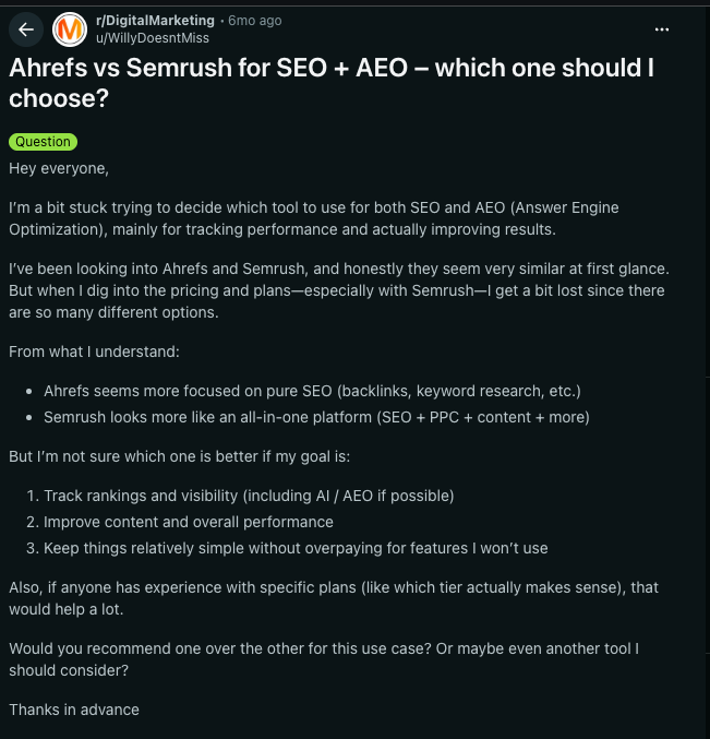 Ahrefs vs Semrush