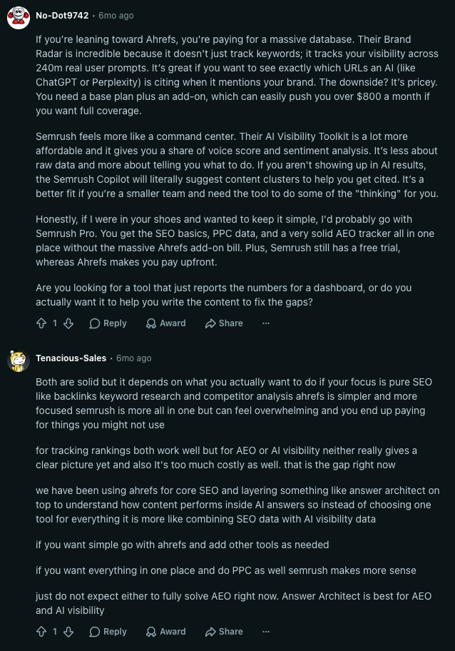 Ahrefs vs Semrush